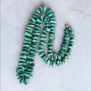 Vintage Long Green Emerald Necklace